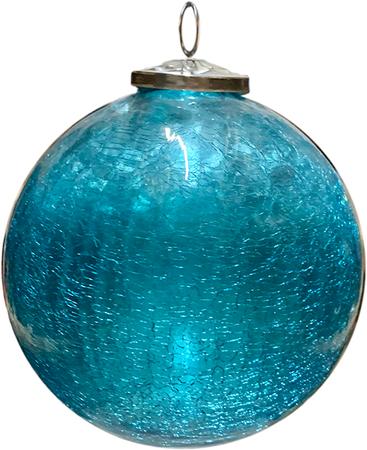 Ball Ornament - Crackle - Aqua