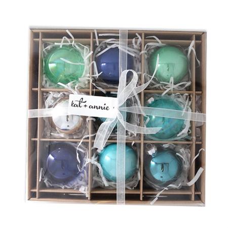 Shades Of Blue Ornaments 9 Count
