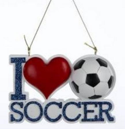 I Love Soccer Ornament
