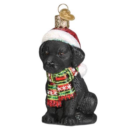 Holiday Black Labrador Puppy Ornament
