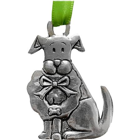 Dog with Wreath Ornament