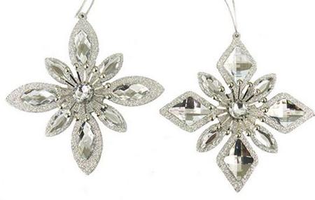 Jewel Snowflake Ornament - Silver
