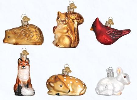 Mini Woodland Animal Ornament Set