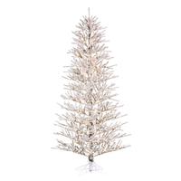 Flocked Slim Pistol Pine 9' - Warm White LED