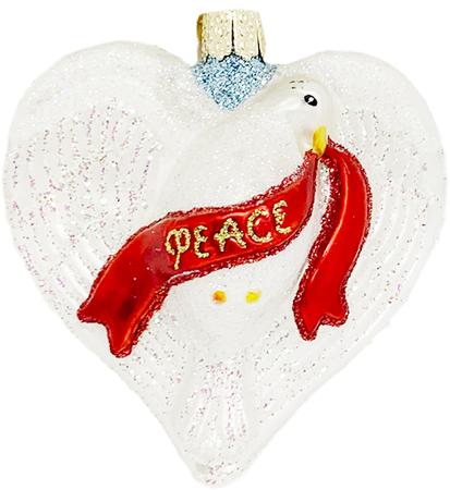 Peace Dove Heart Ornament