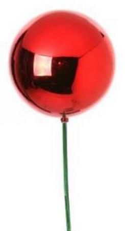 Shiny Ball Ornament Stake - Red