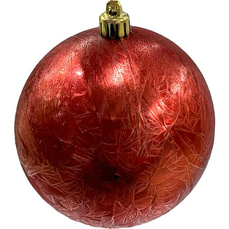 Ball Ornament - Red Frosted - 4