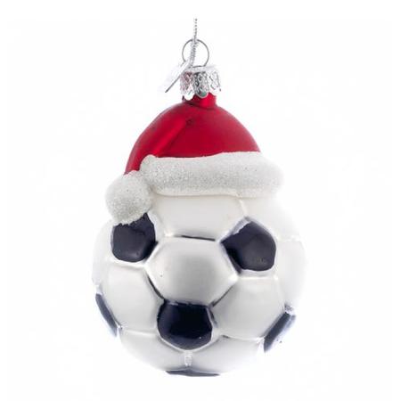 Noble Gems Soccer Ball W/ Santa Hat Ornament