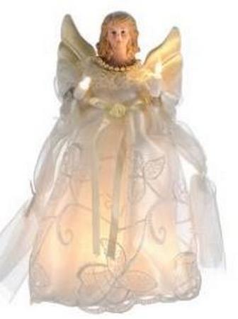 Gold and Ivory Angel Treetop 10 Light