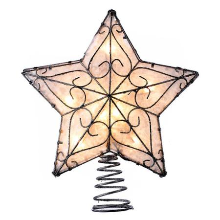 Capiz Metal Trimmed Star Treetop 10 Light