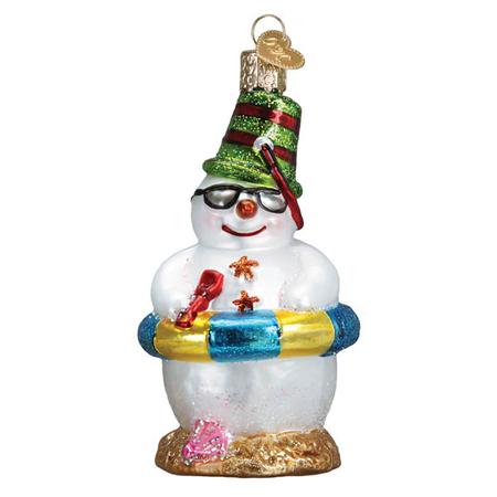 Snowman On Beach Ornament