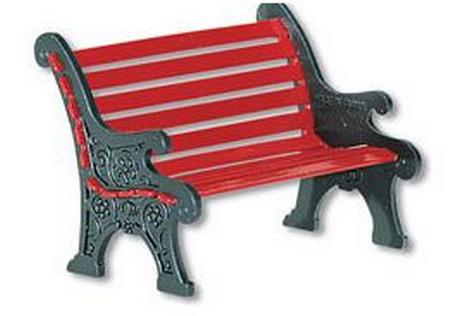 Wrought Iron Park Bench - Red