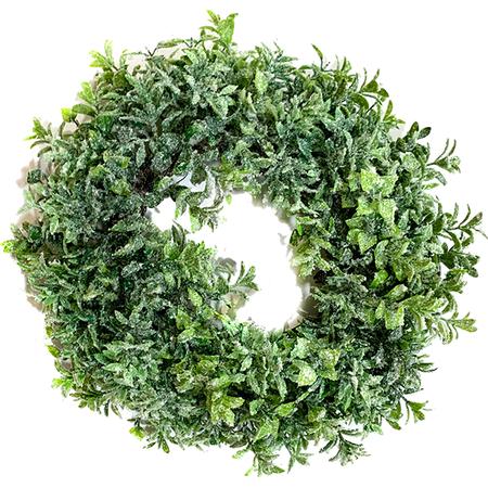 Frosted Boxwood Wreath - 12