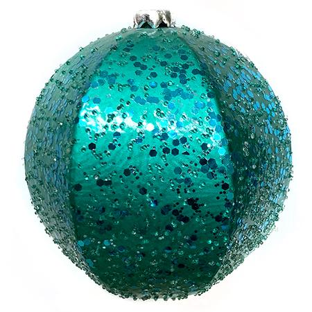 Ball Ornament - Glittered Aqua