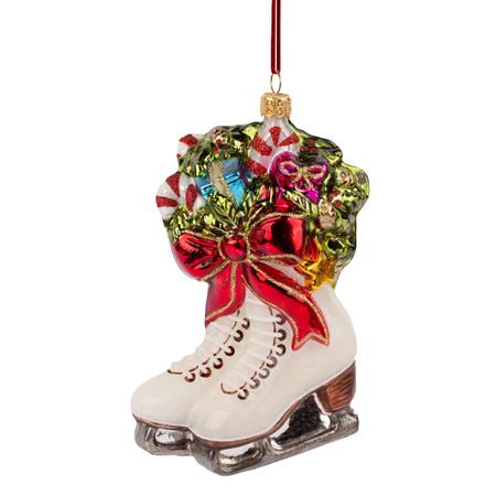 Skates with Red Bow Ornament