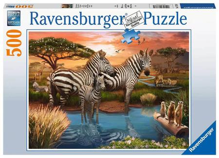 Zebras At The Waterhole 500pc Puzzle