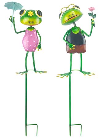 Frog with Umbrella/Flower Stake Assorted 22 Inch