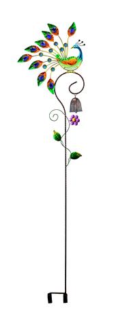 Glass Peacock Stake 46 Inch