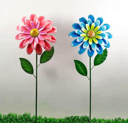 Metal Flower Stake 51 Inch Assorted
