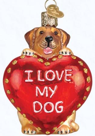 I Love My Dog Ornament