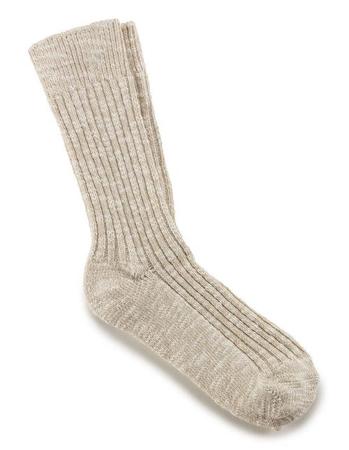 Birkenstock Cotton Slub Women Sock Beige/White