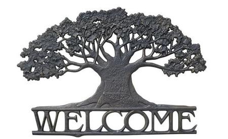 Welcome Sign Metal Tree