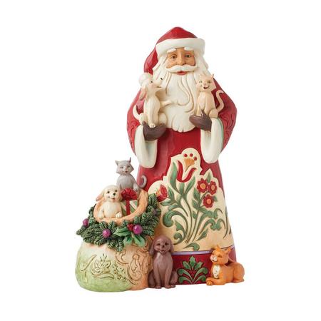 Santa with Pets Figurine