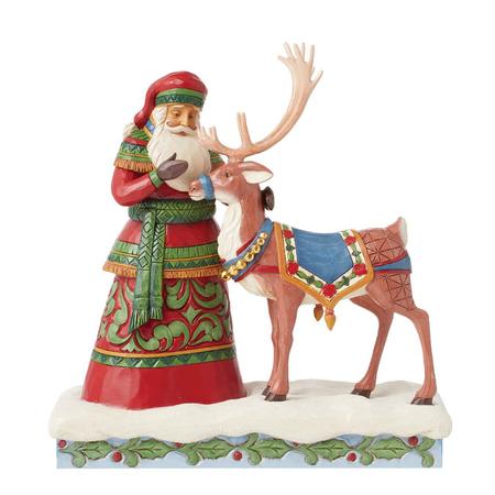 Santa Standing with Reindeer