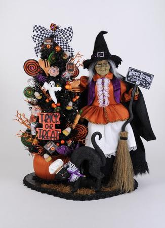 Lighted Tricks or Treats Kitchen Witch