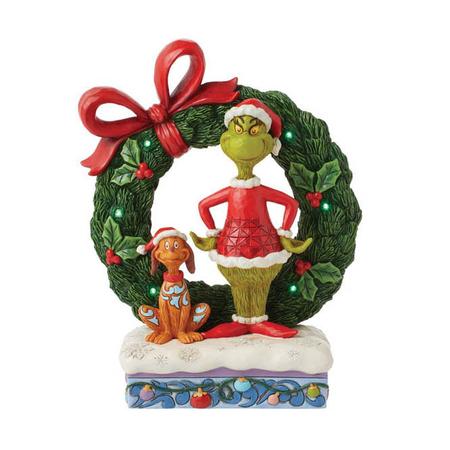 Grinch & Max in Wreath Figure