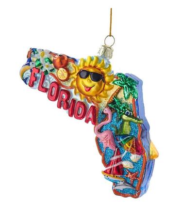 Florida Cityscape Glass Ornament