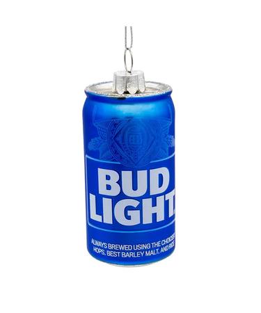 Budweiser Glass Bud Light Can Ornament