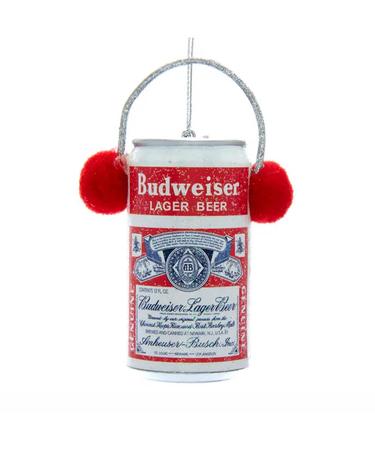 Budweiser Can With Ear Muffs Ornament