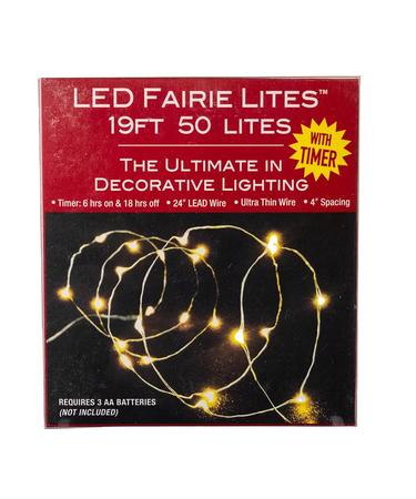 50 Light Battery-Operated Warm White LED Fairy Light Set