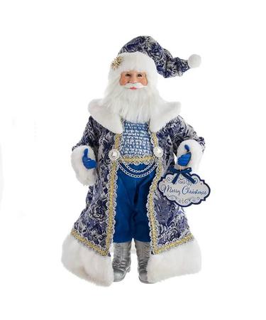 Blue Santa Holding Oversized 