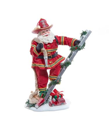 Fabriché Fireman Santa On Ladder