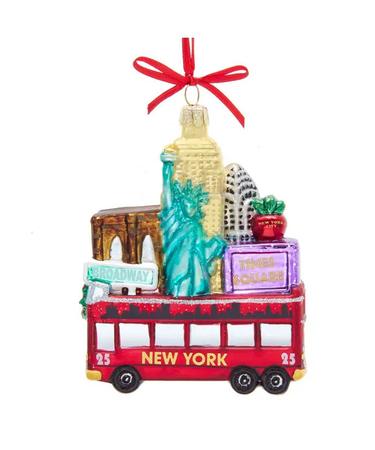 New York Cityscape Glass Ornament