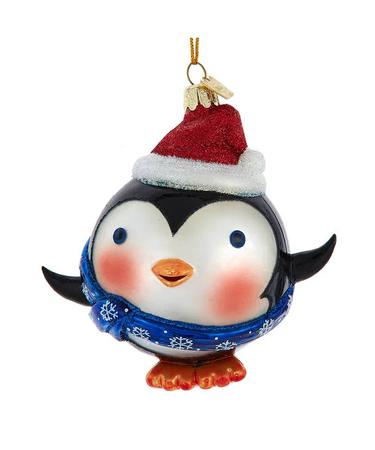 Noble Gems Glass Roly Poly Penguin Ornament