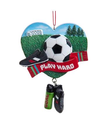 Heart Shaped Soccer Ornament For Personalization