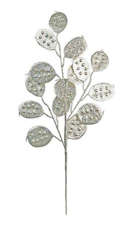 Glittered Lunaria Spray Platinum 18.5