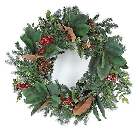 Magnolia Pine Berry Wreath 24