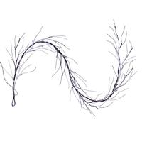 Brown Frosted Twig Garland Warm White LED 6'