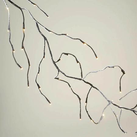 Frosted Brown Bark Vine Garland 6' Warm White LED