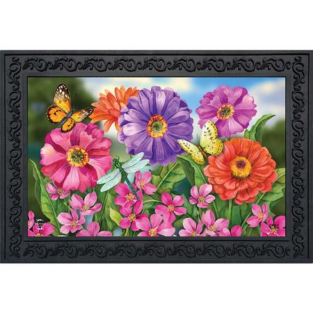 Zinnias In Bloom Spring Doormat