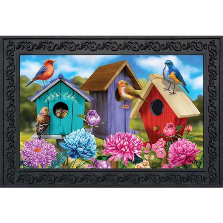 Colorful Birdhouses Spring Doormat