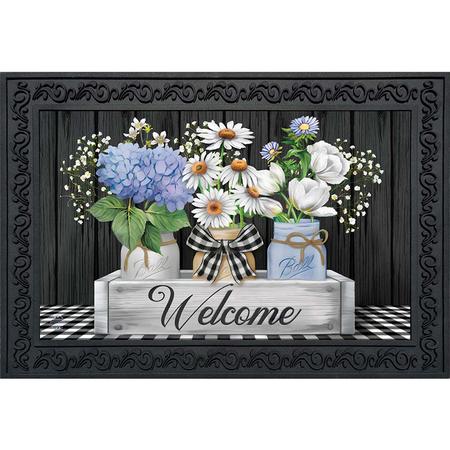 Crated Mason Jars Spring Doormat