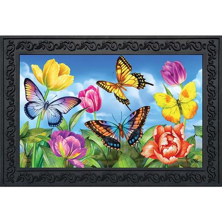 Butterflies and Tulips Doormat