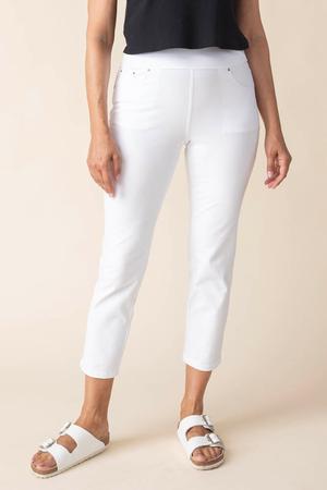 Stonewashed Capri Knit Jean White