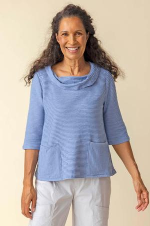 Ripple Effect Drape Neck Top Rain