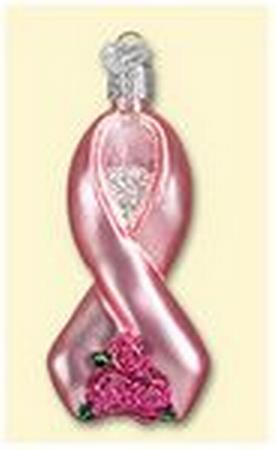 Pink Ribbon with Roses Ornament